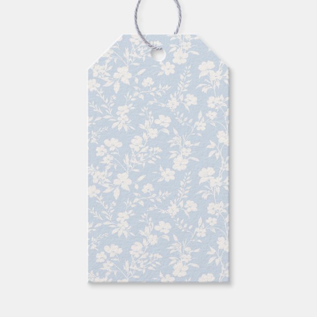 Botanischer Garten Neutral - Puderblau Geschenkanhänger (Vorderseite)