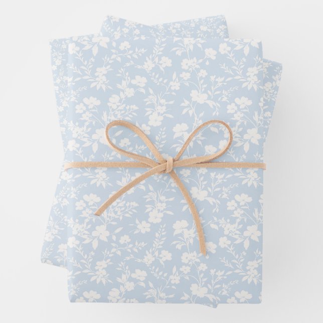 Botanischer Garten Neutral - Puderblau Geschenkpapier Set (Beispiel)