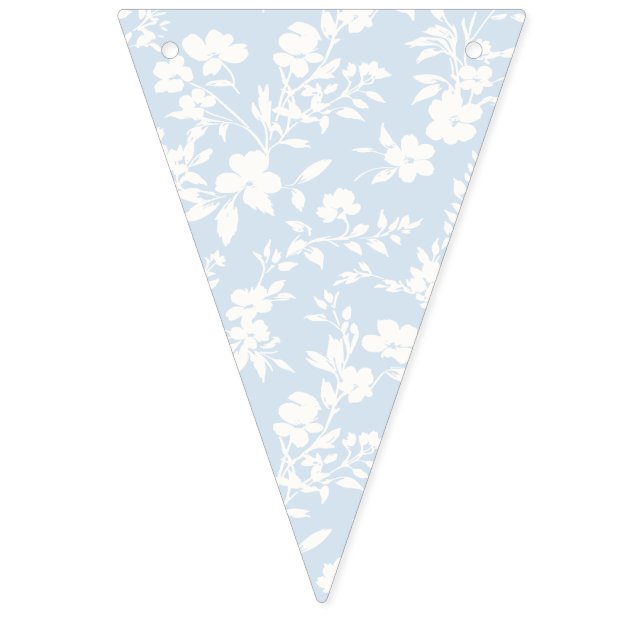 Botanischer Garten Neutral - Puderblau Wimpelkette (Erste Fahne)
