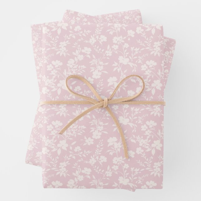 Botanischer Garten Neutral - Rosafarben Geschenkpapier Set (Beispiel)