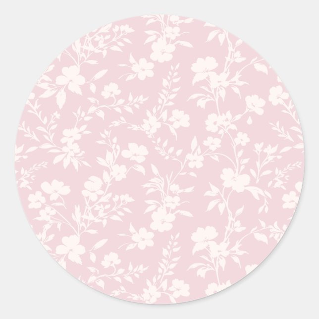 Botanischer Garten Neutral - Rosé Runder Aufkleber (Vorderseite)