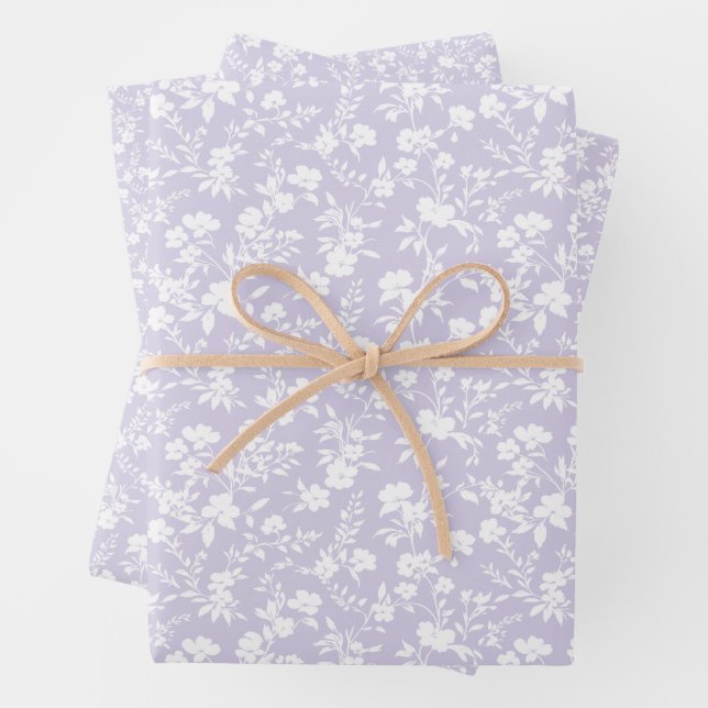Botanischer Garten Neutral - Staubiges Lavendel Geschenkpapier Set (Beispiel)