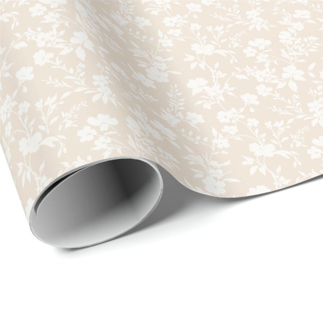 Botanischer Garten Neutral - Weiches Leinen Geschenkpapier (Rolleneckpunkt)