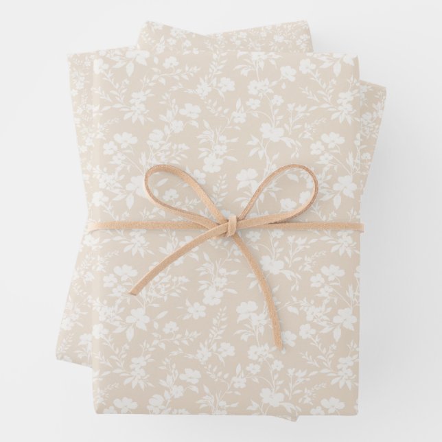 Botanischer Garten Neutral - Weiches Leinen Geschenkpapier Set (Beispiel)