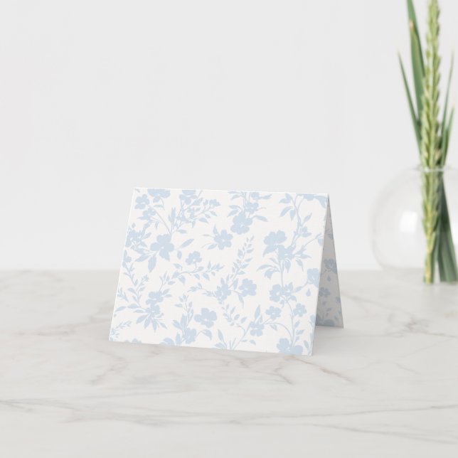 Botanischer Garten Powderblau - Neutral Dankeskarte (Vorderseite)