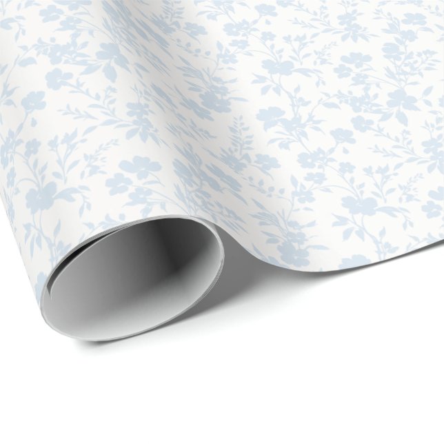 Botanischer Garten Pulverblau - Neutral Geschenkpapier (Rolleneckpunkt)