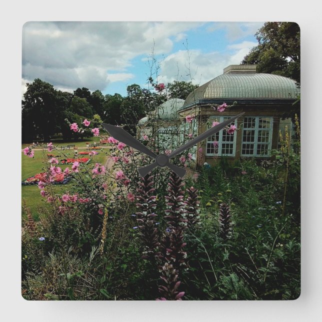 Botanischer Garten Quadratische Wanduhr (Vorderseite)