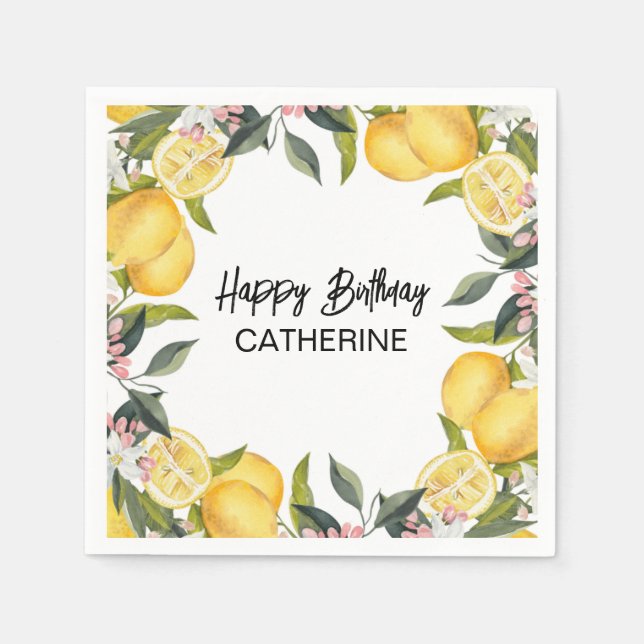 Botanischer Garten Sommer Geburtstag Serviette (Vorderseite)