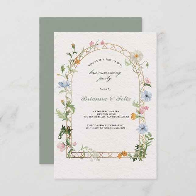 botanischer Garten Tropisches Grünes Party Einladung (Vorne/Hinten)