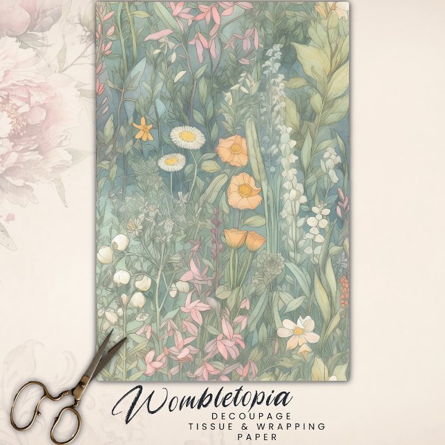 Botanischer Garten Vintage Wildblume Seidenpapier (Von Creator hochgeladen)
