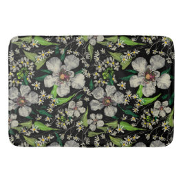 Botanischer Garten - Vintages Blumenmuster Badematte