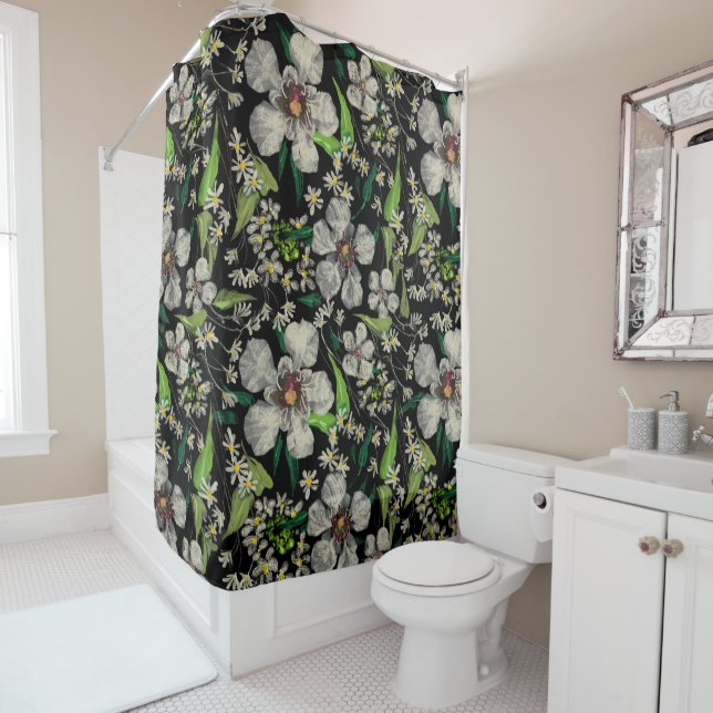 Botanischer Garten - Vintages Blumenmuster Duschvorhang (Beispiel)