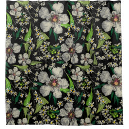 Botanischer Garten - Vintages Blumenmuster Duschvorhang