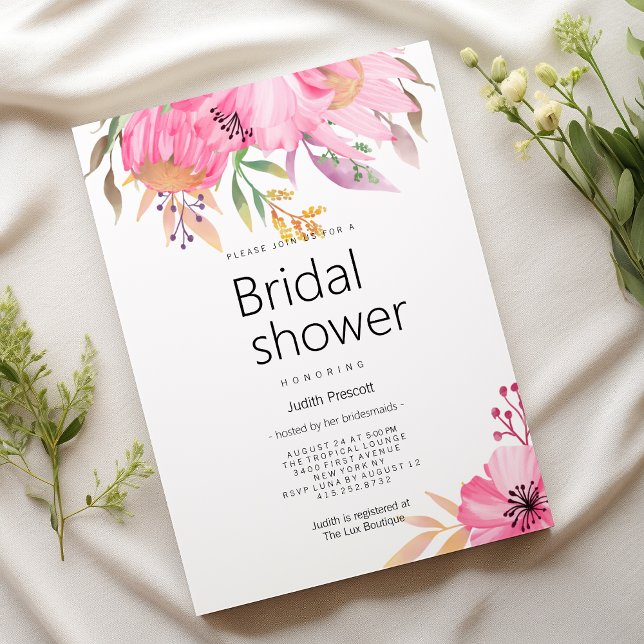 Botanischer Garten Wasserfarbe Brautparty Einladung (Watercolor botanical garden floral Bridal Shower)