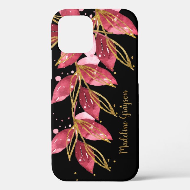 Botanischer Garten Wasserfarbe Personalisierter Na Case-Mate iPhone Hülle (Rückseite)