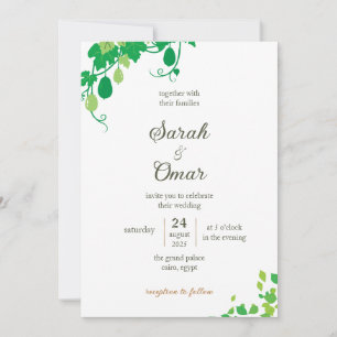 Botanischer Garten Weinrebe Hochzeitseinladung Ankündigung