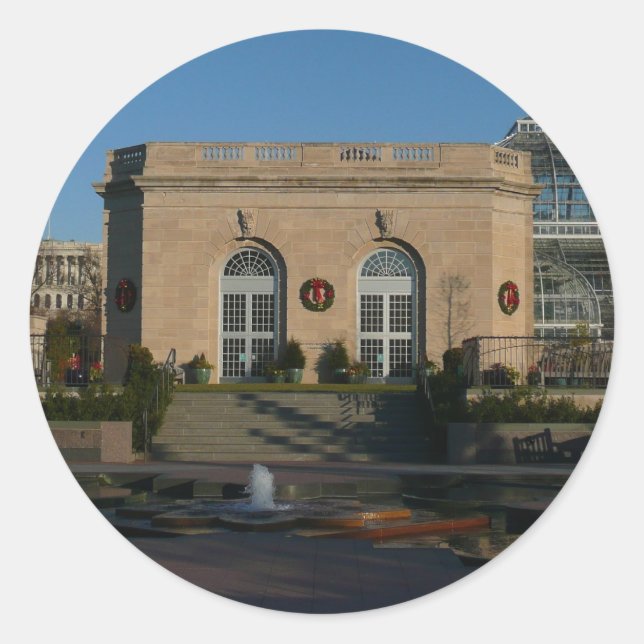 Botanischer Garten zu Weihnachten in Washington DC Runder Aufkleber (Vorderseite)