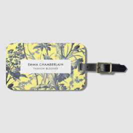 Botanischer Gelber Chinoiserie Custom Luggage Tag Gepäckanhänger