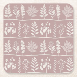 Botanischer Gentle Rhythm XL 1 Elfenbeinbeige Rechteckiger Pappuntersetzer