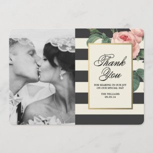 Botanischer Glamour   danken Ihnen Foto-Karte Dankeskarte