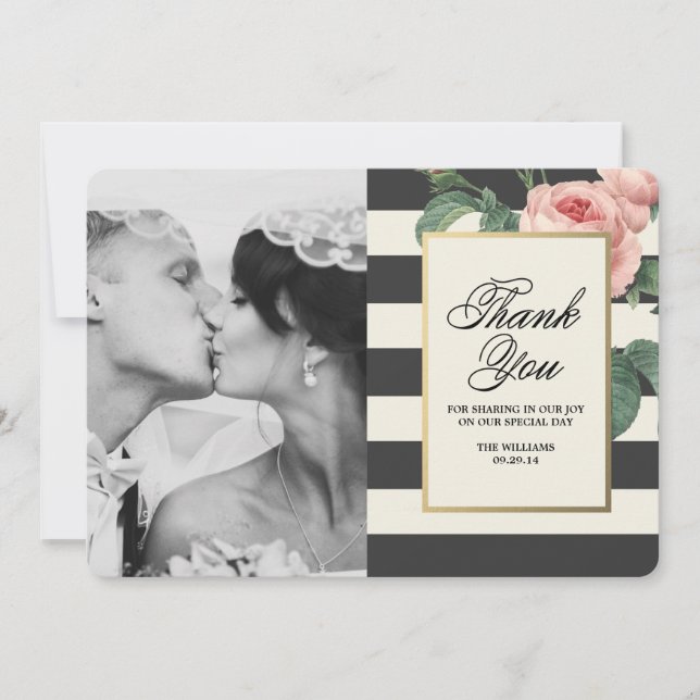 Botanischer Glamour | danken Ihnen Foto-Karte Dankeskarte (Vorderseite)