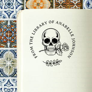 Botanischer Gothischer Schädel aus der Bibliothek Gummistempel