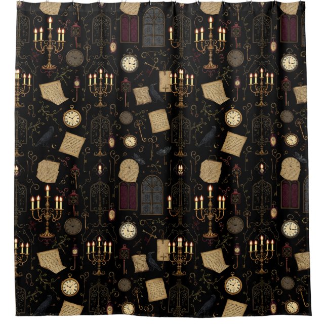 Botanischer Gotischer Duschvorhang (Vorderseite)