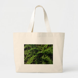 Botanischer grüner Waldboden Ferns Jumbo Stoffbeutel