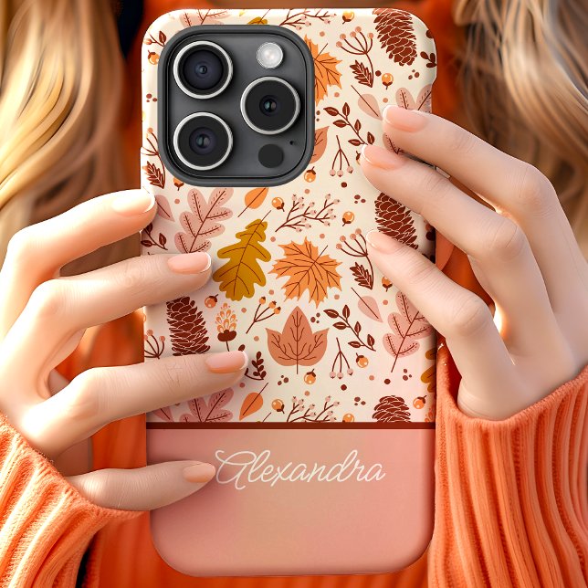 Botanischer Herbst-Blumen-Blatt-Script-Name Case-Mate iPhone Hülle (Von Creator hochgeladen)