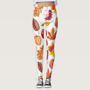 Botanischer Herbst Nahtlos: Blumenelegant. Leggings