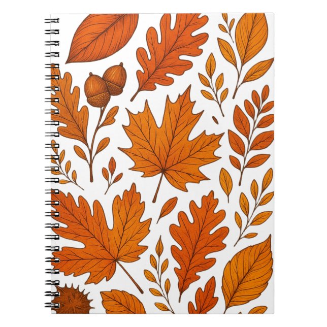 Botanischer Herbst - Vintage Herbstlaube Notizblock (Vorderseite)