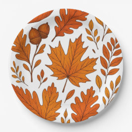 Botanischer Herbst - Vintage Herbstlaube Pappteller