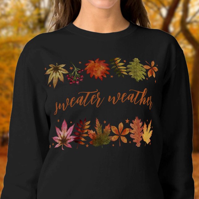 Botanischer Herbstsonnabend-Herbstlaub Sweatshirt (Sweater Weather Botanical Autumn Fall Leaves)