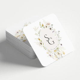 Botanischer Hochzeitsplatz-Untersetzer Rechteckiger Pappuntersetzer