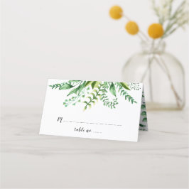 Botanischer Hochzeitstisch im eleganten Wasserfarb Platzkarte