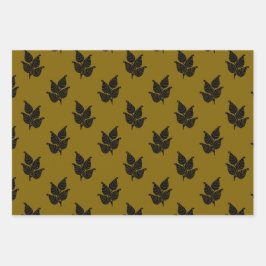 Botanischer Holzschnitt Geschenkpapier Set