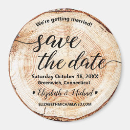 Botanischer Holzschnitt Save the Date rustikale Ho Magnet