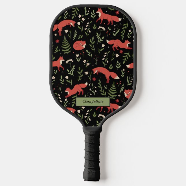 Botanischer Individuelle Name Woodland Fox Pickleball Schläger (Rückseite)