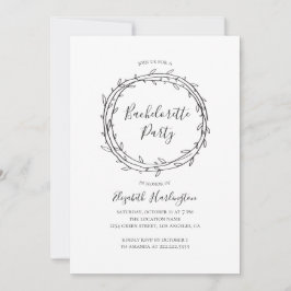 Botanischer Junggeselinnen-Abschied. Schwarz und W Einladung
