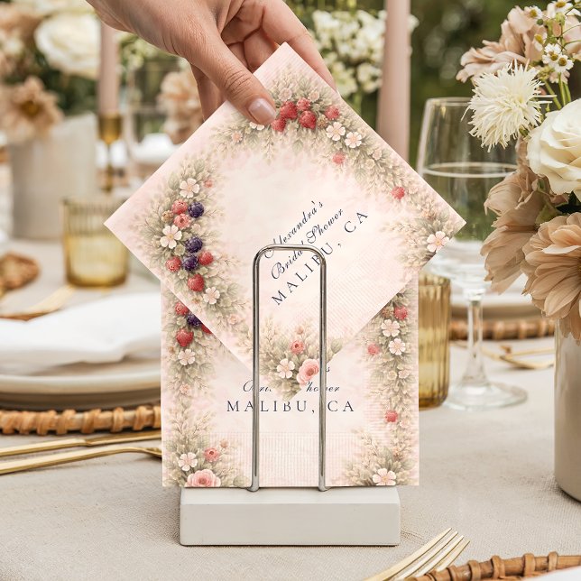 Botanischer Junggesellinnenabschied Blush Berry Serviette (Von Creator hochgeladen)