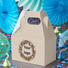 Botanischer Kaffebohnen-Kranz mit individuellem Lo Geschenkschachtel
