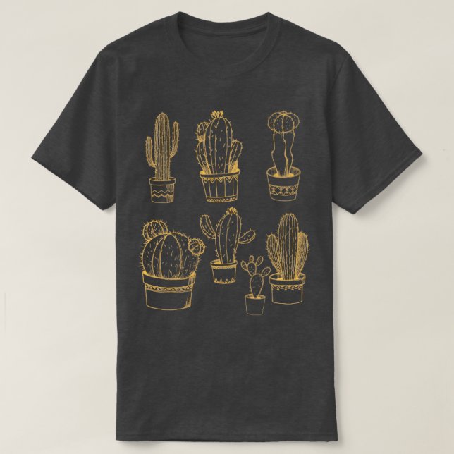 Botanischer Kakti T-Shirt (Design vorne)