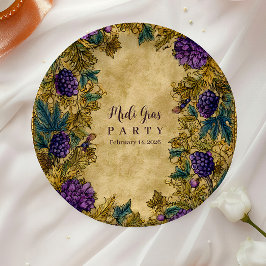 Botanischer Karneval Mardi Gras Maskenball Pappteller