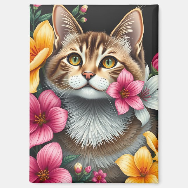 Botanischer Katzenhaven Magnet (Vorderseite)