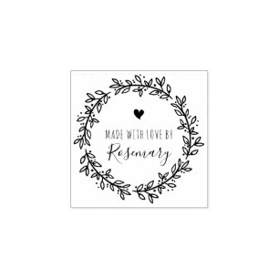 Botanischer Kranz aus Liebe von Gummistempel