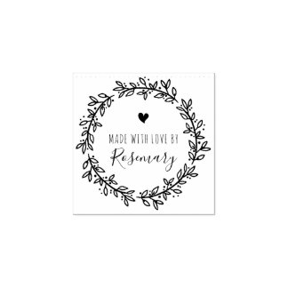 Botanischer Kranz aus Liebe von Gummistempel