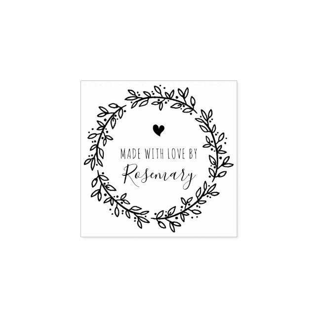 Botanischer Kranz aus Liebe von Gummistempel (Prägung)