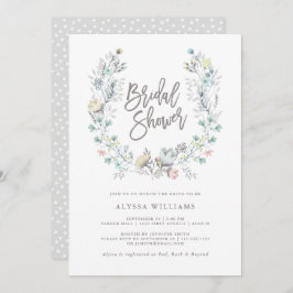 Botanischer Kranz der Wasserfarbe | BRAUTPARTY Einladung