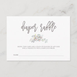 Botanischer Kranz der Wasserfarbe | Diaper Raffle Begleitkarte