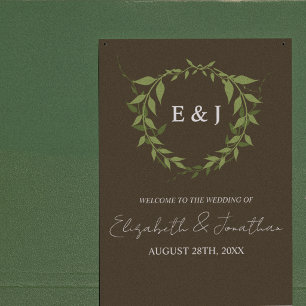 Botanischer Kranz Erdtöne Hochzeit Poster